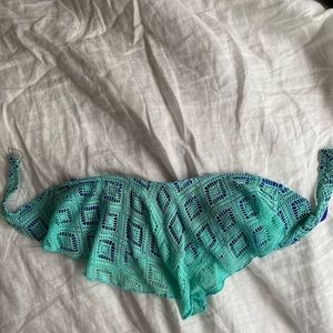 blue lace bikini top